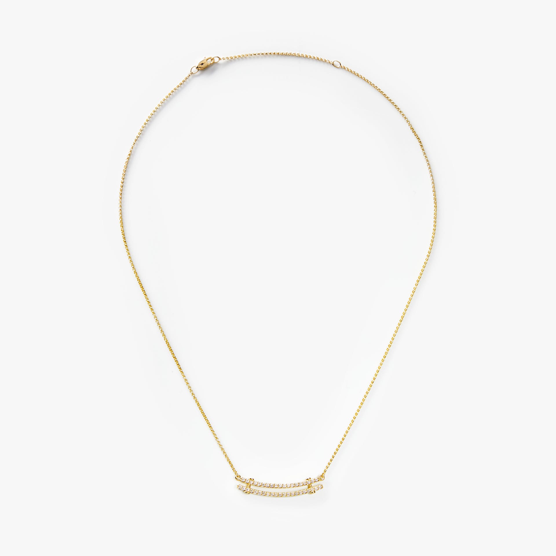 Diamond Pave Rivet Double Row Necklace | Shinola